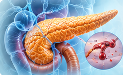Medical illustration of the pancreas