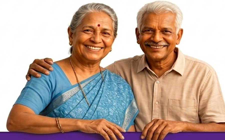 Smiling senior couple pictured for the Basic Health Check